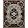 Jaipur Rugs Medallion Wool And Viscose 8x10 Feet Ebony And Natural White Hand Tufted Rug Carpet