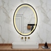 Oval Framed LED Mirror Black Matte Gold Rose Gold Brushed Silver