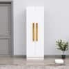 Hexa Red Wooden 2 Door Wardrobe with 4 Shelves in Frosty White Colour