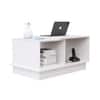 Hexa Engineered Wood Coffee Table With Storage And Open Rack In Frosty White