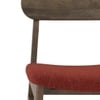 Lunar Solid Wood Dining Chair Set of 2 In Danish Walnut Finish With Dark Coral Fabric Colour