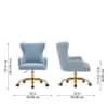 Doe Buck Adan Modern Sky Blue Velvet Office Chair