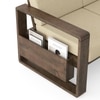 Moreno 2 Seater Solid Wood Sofa in Danish Walnut Finish and Almond Beige Fabric
