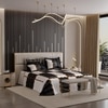 Stoa Paris Super King 5PC Satin Bedding Set  5PC Black-White Grey