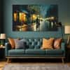 The Castle Decor Beautiful Night Abstract Wall Art Framed Painting 27x48 Inch