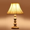 Devansh Off-White Cotton Vintage Cross Pleated   Lamp With Wood Base  (12X12X17)