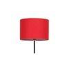 Leila Red Fabric Floor Lamp with Black Iron Base