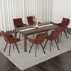 Atlas Crest Solid Wood 6 Seater Dining Table With Bren Swivel Dining Chairs