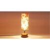 Sandra Multicolour Fabric Shade Table Lamp with Natural Wooden Base