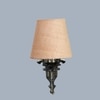 Devansh Metal Electric Wall Light in Antique Gold Colour with Beige Shade Count of 1 Light