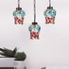 Devansh Solid Wood Electric Wall Light in Brown Colour with Maroon Shade Count of 1 Light