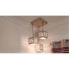 Lyon Beige Solid Wood Cluster Hanging Light