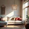 Oblique Beige Solid Wood Single Hanging Light