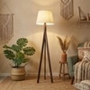 Triune Beige Jute Floor Lamp with Beige Jute Base