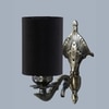 Devansh Metal Electric Wall Light in Antique Gold Colour with Black Shade Count of 1 Light