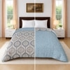 Mira White & Green Floral Cotton Comforter Double Bed Reversible 350 Gsm Size 240 X 220 Cms
