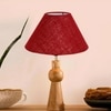 Devansh Maroon Jute Table Lamp With G Wood Natural Base (10X18 Inches)-36