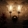 Devansh Metal Electric Wall Light in Gold Colour with Transparent Shade Count of 2 Lights