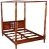 Rangrez Sheesham Wood King Size Non Storage Poster Bed in Honey Oak Finish