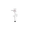 Pet Grey Fabric Floor Lamp with Black Iron Base