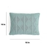 Cable Moss Dull Blue Cotton Cushion Cover 16X16  Inches