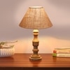 Devansh Beige Jute Table Lamp With Wood Natural Base(10X18 Inches)-34