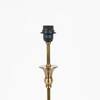 Delta Brass Table Lamp with Off White Linen Shade