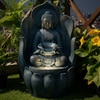 Leaf Buddha Lime Green Fiber Glass Indoor Fountain