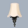 Devansh Gold Antique Wall Mounted Lamp With Off-White Cotton Shade