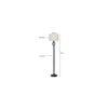 Sage White Natural Fiber Floor Lamp with Black Iron Base