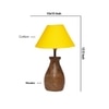 Devansh Yellow Cotton Table Lamp With  Wood Natural Base (10X12.5 Inches)-29