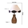 Devansh Multi Vintage  Cotton Table Lamp With  Wood Natural Base (10X12.5 Inches)-40