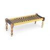 Hamilton Solid Wood Maachi Bench In Purple & Yellow Canning