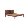 Plane Solid Wood Queen  Size Bed Without Storage (Teak Finish)