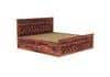 Moglis Solid Wood Queen Size Bed With Box Storage Bed Honey Oak In Finish
