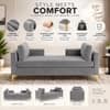 Cova Velvet Chaise Lounger in Grey Color