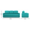 Rubbik 3 Seater Pull Out Sofa cum Bed  in Turquoise Colour