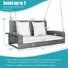 Carry Bird Wicker Patio Furniture Outdoor Balcony Swings In Grey And Beige Colour