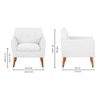 Thomas Fabric Lounge Chair in Off White Colour