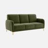 Monly Velvet 3 Seater Sofa Olive Green Color