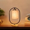 Devansh Beige Jute Drum  Wooden & Iron Table Lamp -17 Inch Height  -I