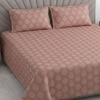 Jiya Orange Shade Floral 400 TC Cotton Flat Double Queen Size Bedsheet with 2 Pillow Covers – Threads