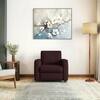 Apollo High Back 1 Seater  Fabric Sofa In Deep Plum Velvet Colour