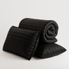 Stoa Paris Sateen Quilted King Size Bed Cover with 2 Pillow Covers (100 x 108) lted King Midnight Black
