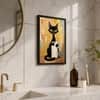 The Castle Decor Funny Black Cat Toilet Paper Wall Art 8x12 Inch