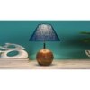 Turquoise Jute with Natural Wood Table Lamp