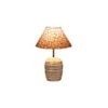 Multicolor cotton with White Brushed Wood Table Lamp -3