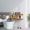 Hexa Red Engineered Wood Wall Mount Dressing Table in Giant Wood and Frosty White Colour
