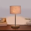 Devansh Grey Cotton Table Lamp With  Natural  Wood Base  & Steel Pipe (7X17 Inches)-7