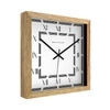 Minimal Square Wooden Wall Clock with Roman Numerals and Layered Frame